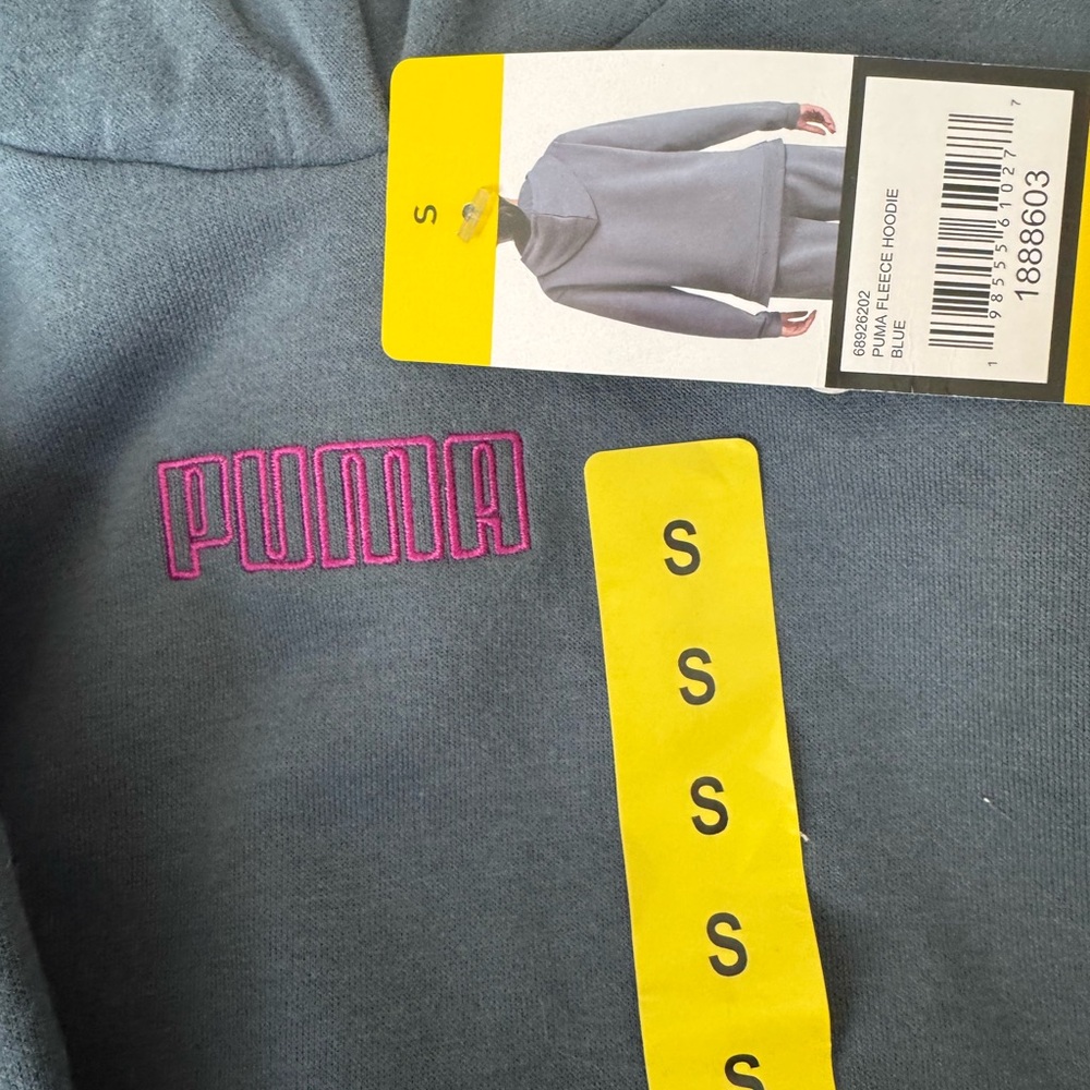 Puma Heather Gray Pullover Hoodie with Pink Accent